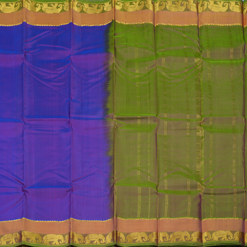 Hayagrivas Handloom Purple Kanjivaram Silk Saree with Orange Border KSBE25I2-26