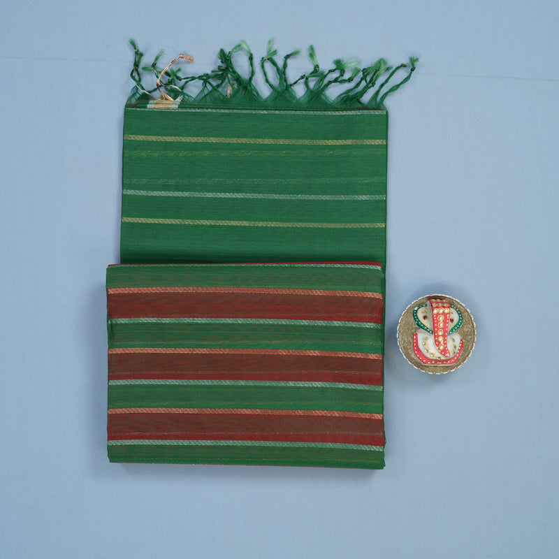 Hayagrivas Green Kora Silk Cotton Saree KSBE27I2-1