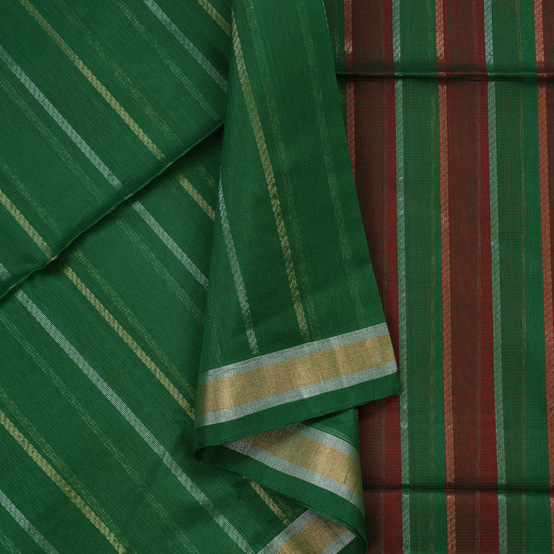 Hayagrivas Green Kora Silk Cotton Saree KSBE27I2-1