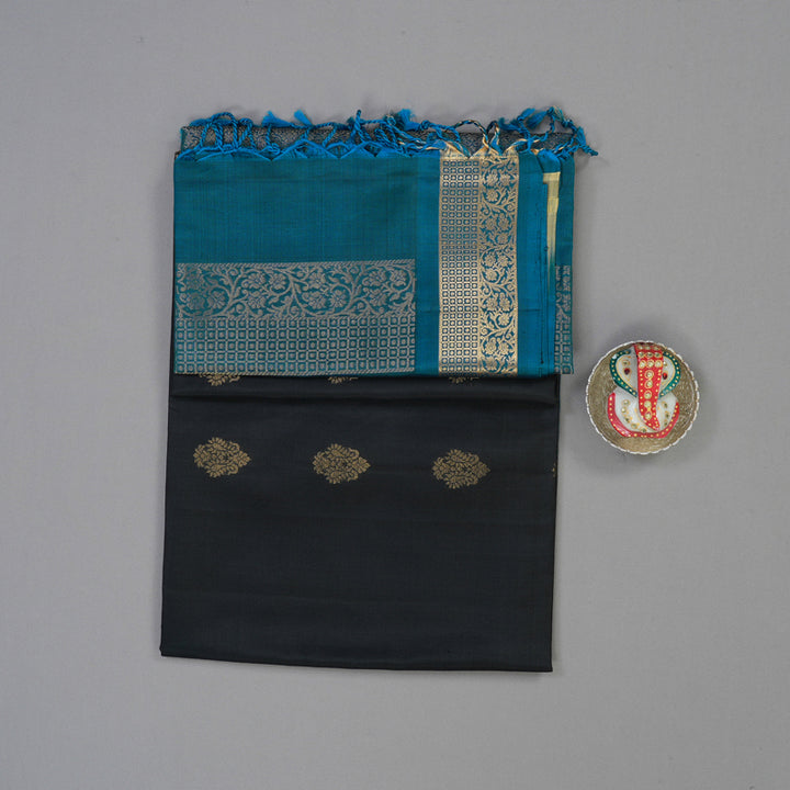 Hayagrivas Black Handloom Soft Silk Saree KSBE28I2-11