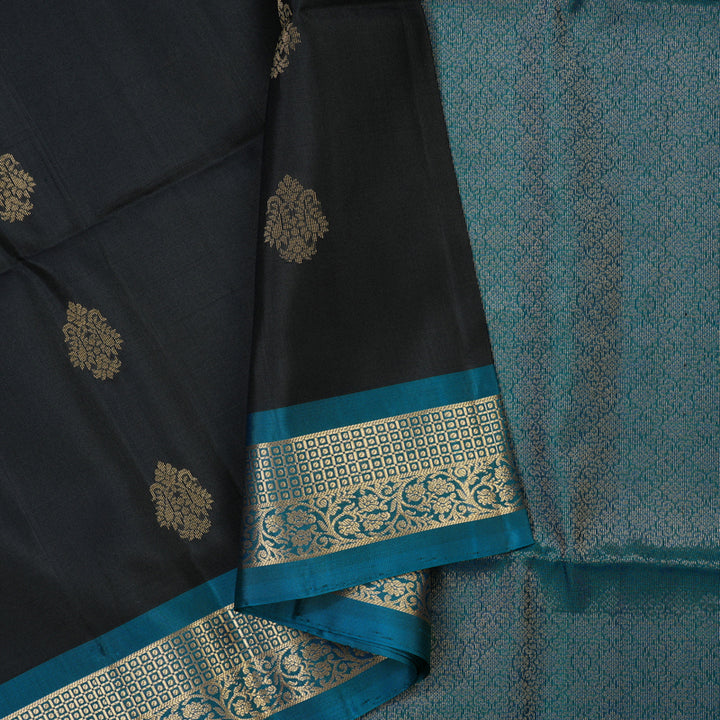 Hayagrivas Black Handloom Soft Silk Saree KSBE28I2-11