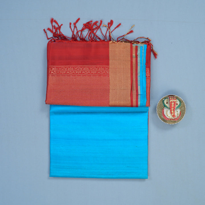 Hayagrivas Sky Blue Handloom Soft Silk Saree KSBE28I3-1