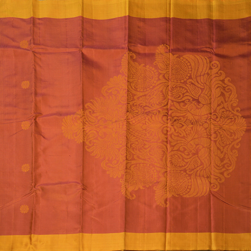 Hayagrivas Rust Orange Pure Soft Silk Saree KSBE28I3-3