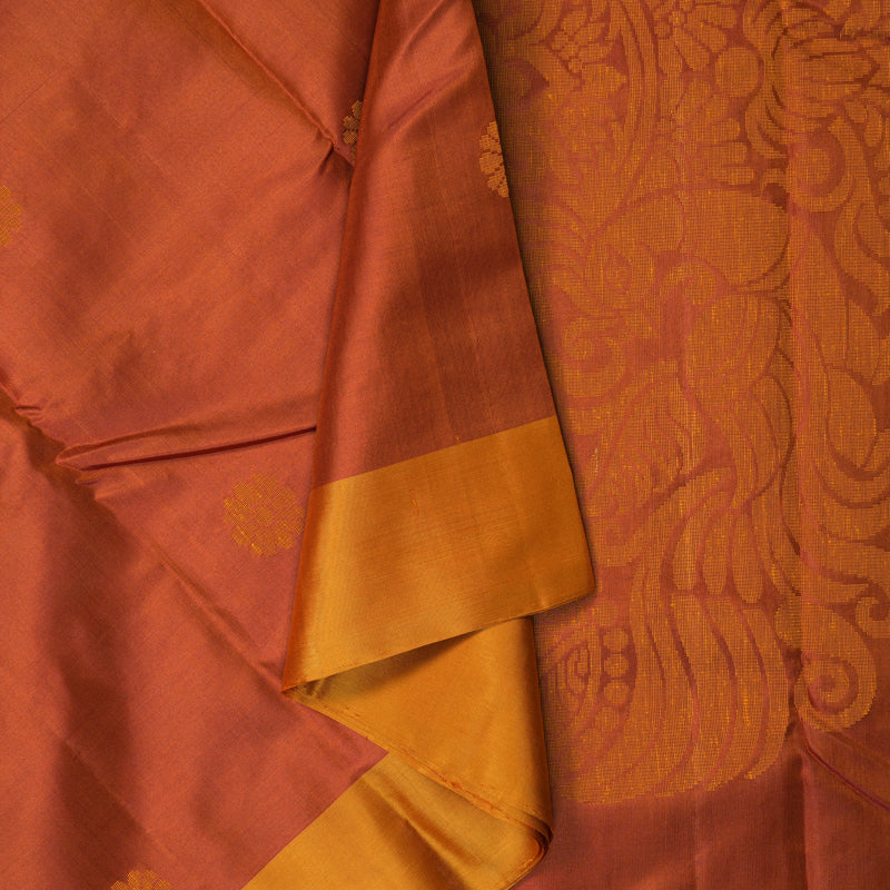 Hayagrivas Rust Orange Pure Soft Silk Saree KSBE28I3-3