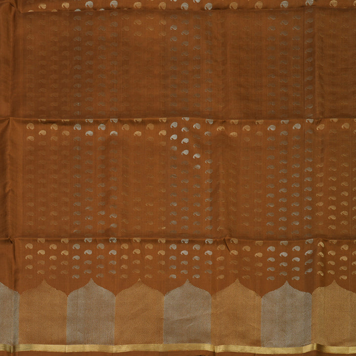 Hayagrivas Rust Brown Pure Soft Silk Saree KSBE28I3-4
