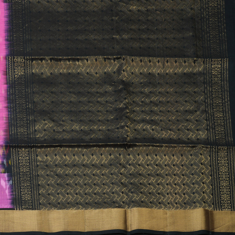 Hayagrivas Fuchsia Pink Handloom Ikkat Soft Silk Saree KSBE28I4-2