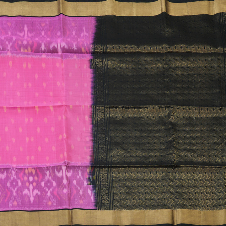 Hayagrivas Fuchsia Pink Handloom Ikkat Soft Silk Saree KSBE28I4-2