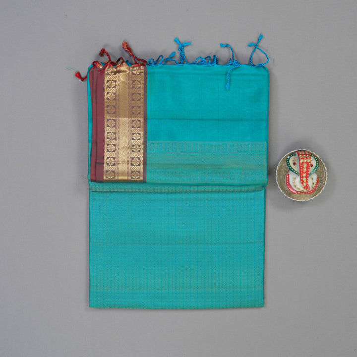 Hayagrivas Blue-Green Handloom Soft Silk Saree KSBE28I4-4