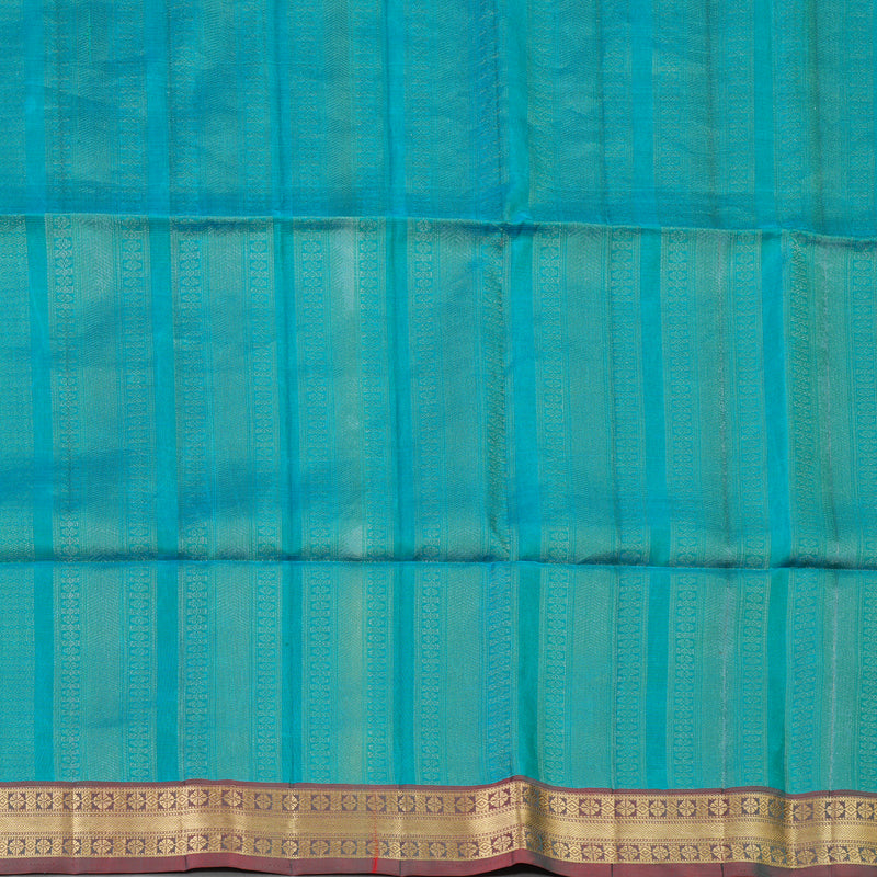 Hayagrivas Blue-Green Handloom Soft Silk Saree KSBE28I4-4