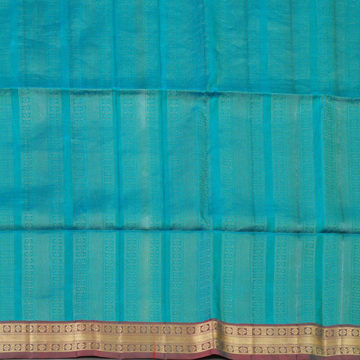 Hayagrivas Blue-Green Handloom Soft Silk Saree KSBE28I4-4