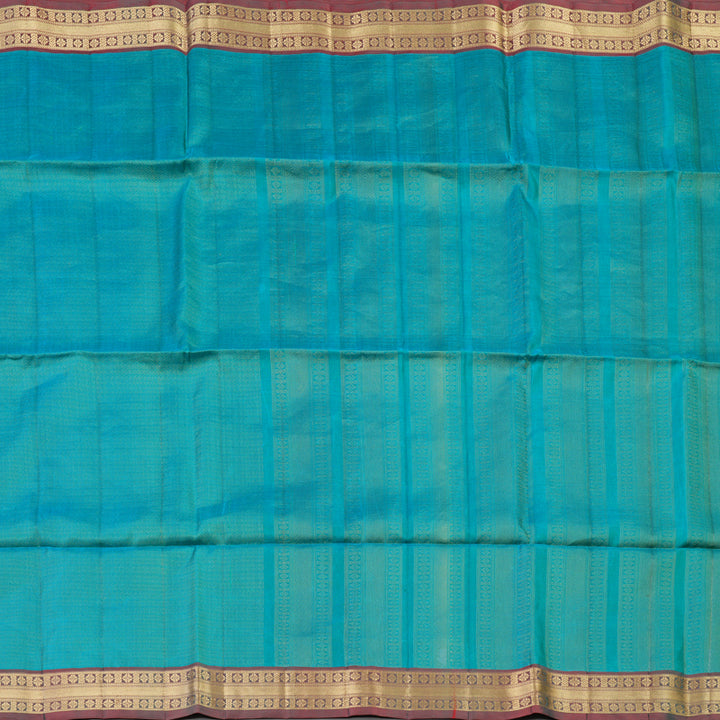 Hayagrivas Blue-Green Handloom Soft Silk Saree KSBE28I4-4