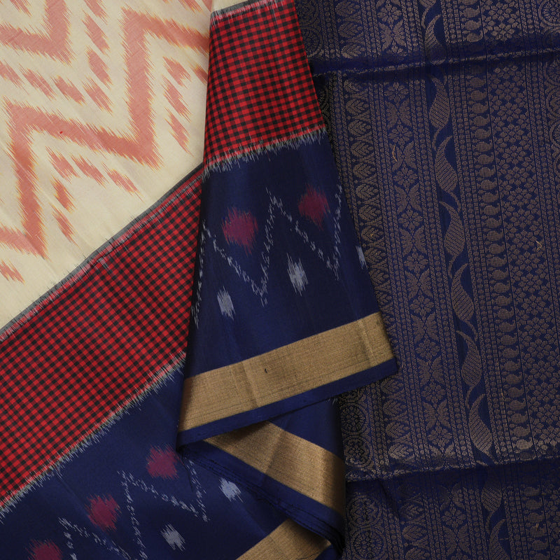 Hayagrivas Sandal Pure Ikkat Soft Silk Saree KSBE28I5-2