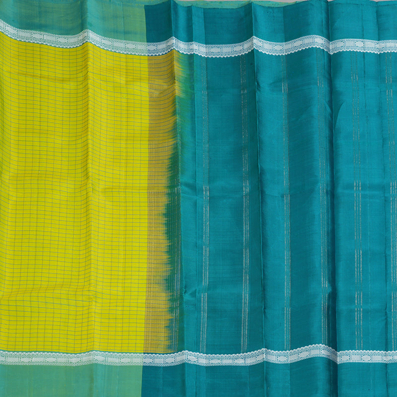 Hayagrivas Handloom Lime Green Kanjivaram Silk Saree KSBE29I6-3
