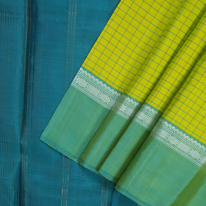 Hayagrivas Handloom Lime Green Kanjivaram Silk Saree KSBE29I6-3