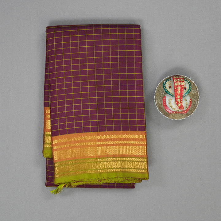 Hayagrivas Handloom Burgundy Kanjivaram Silk Saree KSBE29I8-1