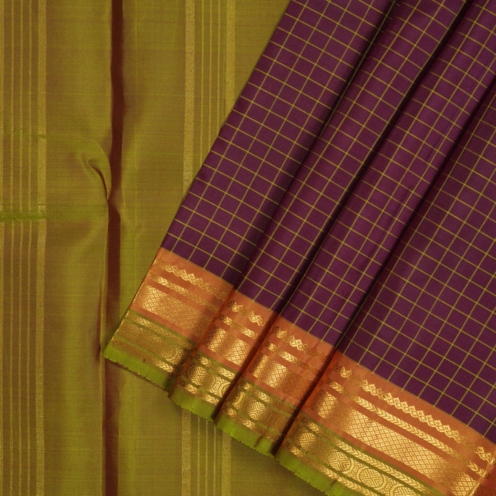 Hayagrivas Handloom Burgundy Kanjivaram Silk Saree KSBE29I8-1