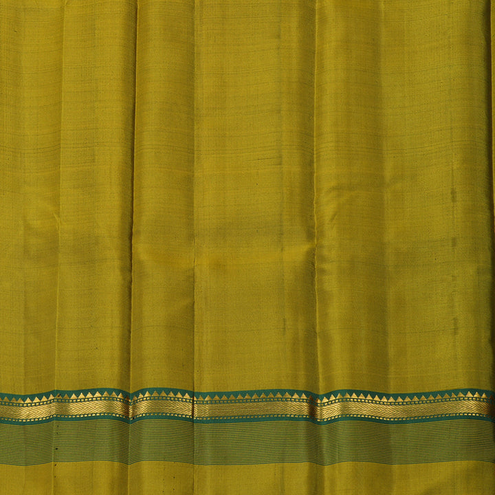 Hayagrivas Handloom Black Kanjivaram Silk Saree with Lime Green Border KSBE29I9-1