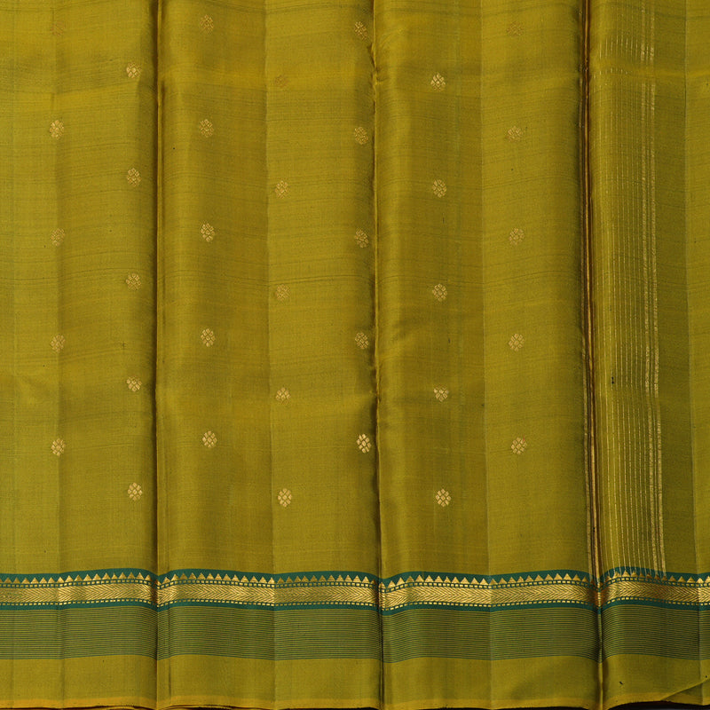 Hayagrivas Handloom Black Kanjivaram Silk Saree with Lime Green Border KSBE29I9-1