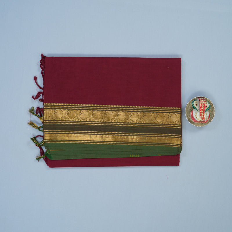 Hayagrivas Maroon Pure Chettinad Cotton Saree KSBE2H2-26
