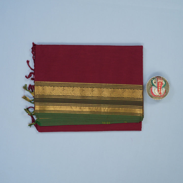 Hayagrivas Maroon Pure Chettinad Cotton Saree KSBE2H2-26