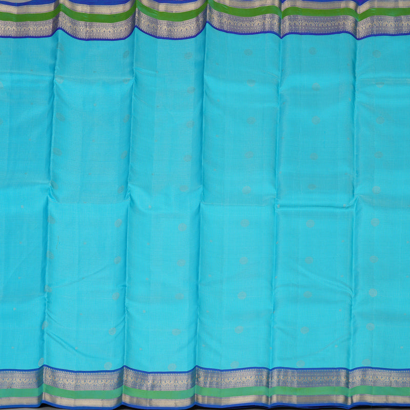 Hayagrivas Handloom Sky Blue Kanjivaram Silk Saree with Blue border KSBE32J6-1