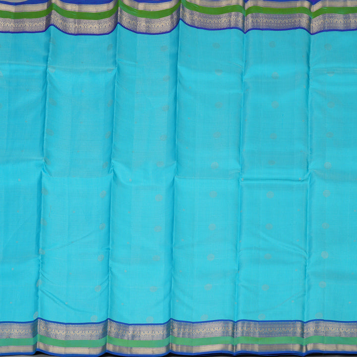 Hayagrivas Handloom Sky Blue Kanjivaram Silk Saree with Blue border KSBE32J6-1