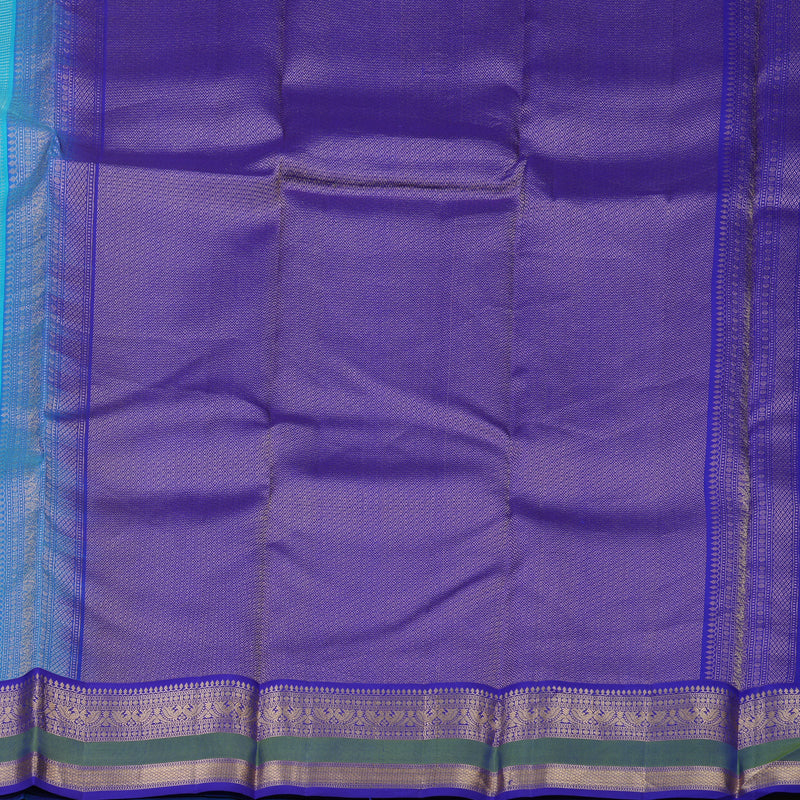 Hayagrivas Handloom Sky Blue Kanjivaram Silk Saree with Blue border KSBE32J6-1