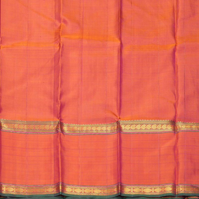 Hayagrivas Handloom Magenta Kanjivaram Silk Saree with Orangish-Pink Border KSBE40J7-1