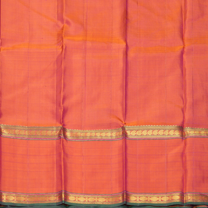 Hayagrivas Handloom Magenta Kanjivaram Silk Saree with Orangish-Pink Border KSBE40J7-1
