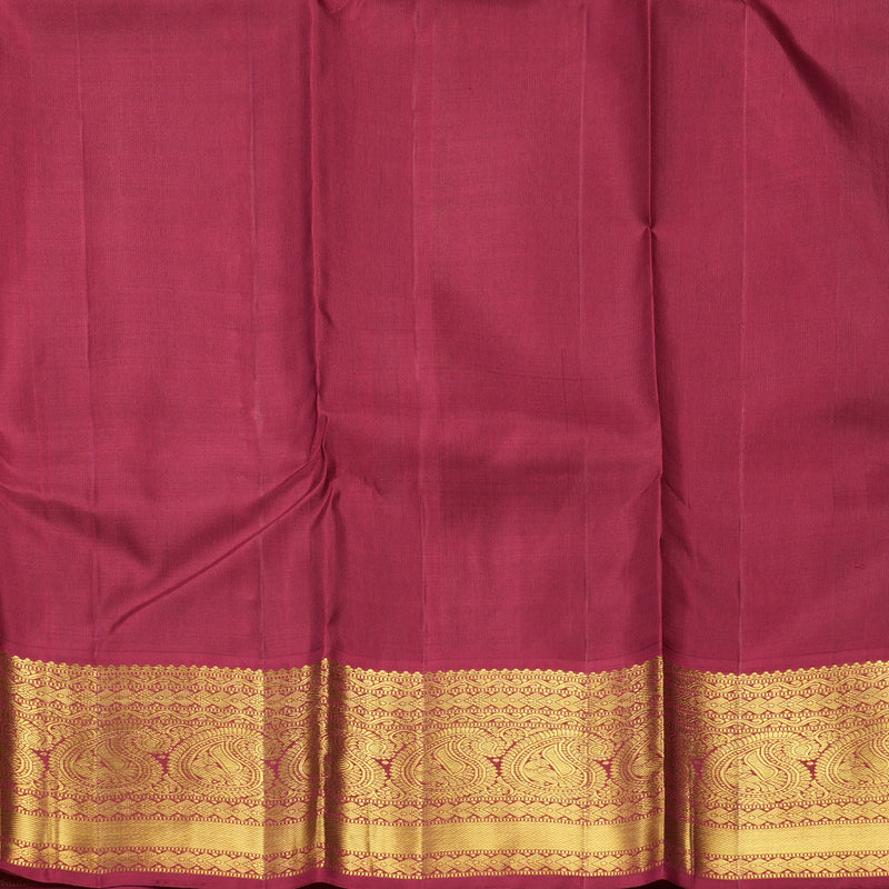 Hayagrivas Handloom Fluorescent Green Kanjivaram Silk Saree with Maroon Border KSBE42J7-10