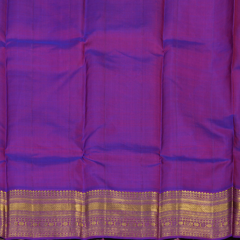 Hayagrivas Handloom Mint Green Kanjivaram Silk Saree with Purple Border KSBE42J7-2