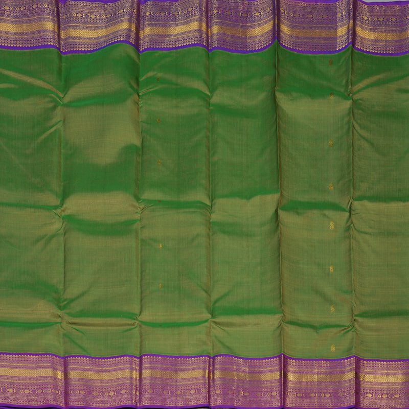 Hayagrivas Handloom Mint Green Kanjivaram Silk Saree with Purple Border KSBE42J7-2