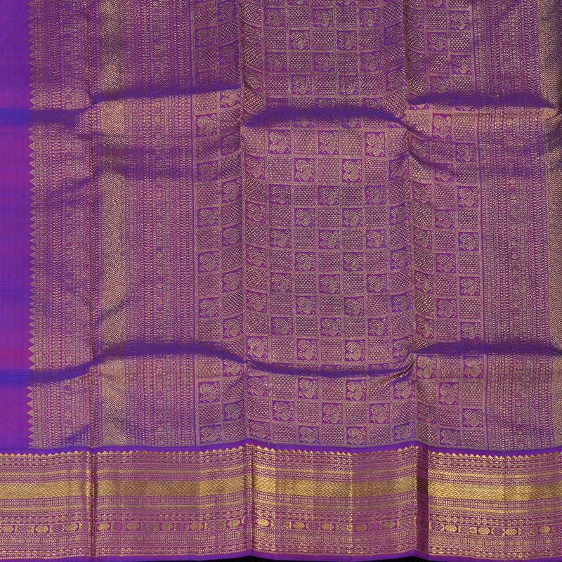 Hayagrivas Handloom Mint Green Kanjivaram Silk Saree with Purple Border KSBE42J7-2