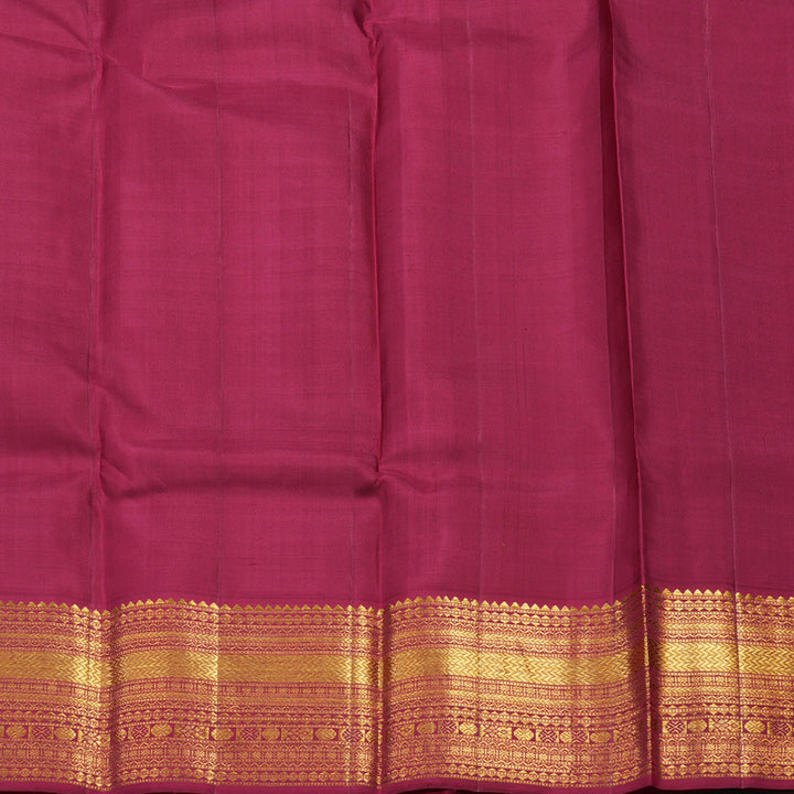 Hayagrivas Handloom Brown Kanjivaram Silk Saree with Dark Pink Border KSBE42J7-7