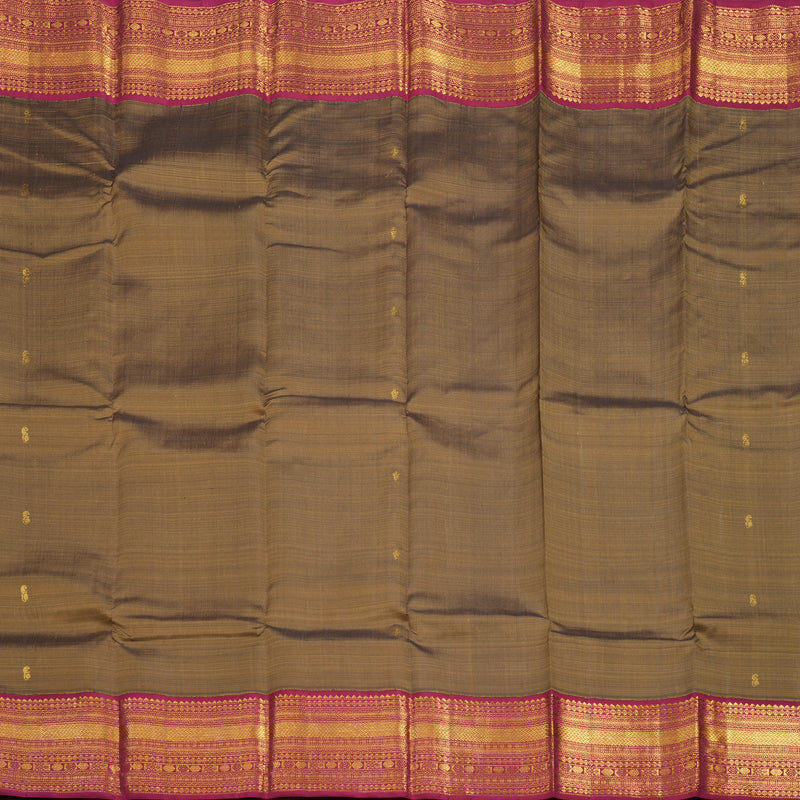 Hayagrivas Handloom Brown Kanjivaram Silk Saree with Dark Pink Border KSBE42J7-7