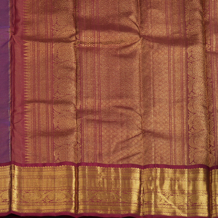 Hayagrivas Handloom MS Blue Kanjivaram Silk Saree with Maroon Border KSBE42J8-4