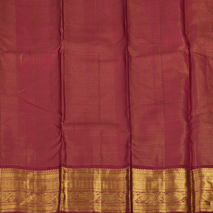 Hayagrivas Handloom Yellow Kanjivaram Silk Saree with Maroon Border KSBE42J8-5