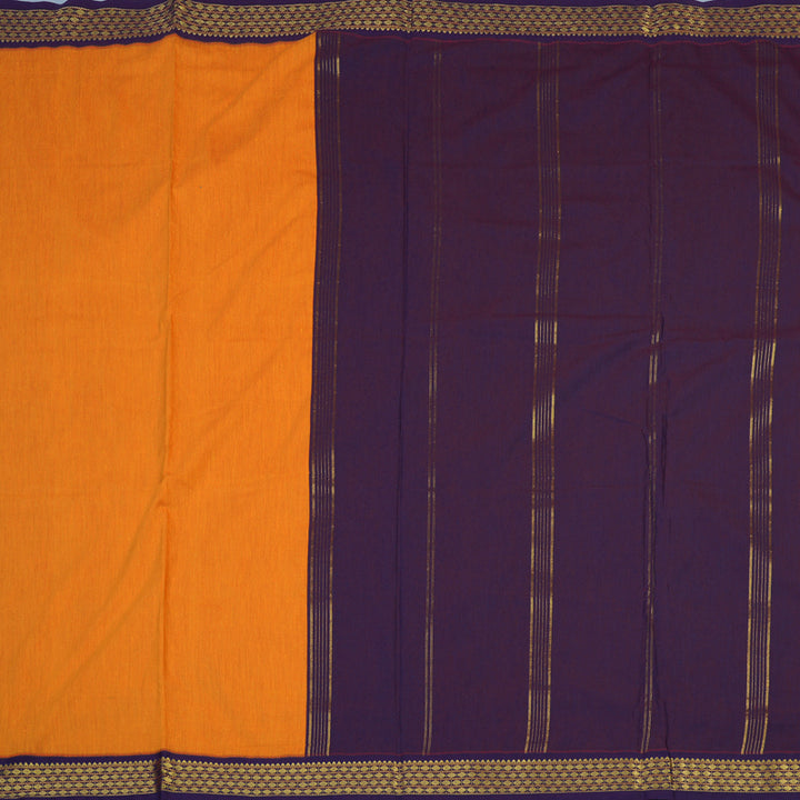 Hayagrivas Mango Yellow Ten Yards Semi Silk Saree KSBE46J1-1