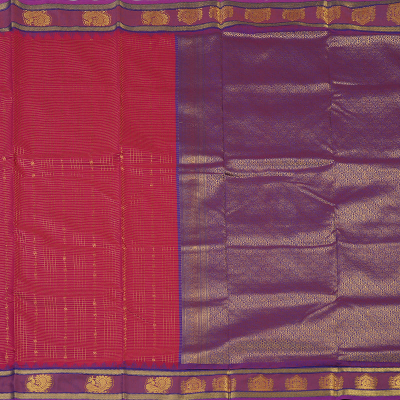 Hayagrivas Pink Ten Yards Semi Silk Saree KSBE46J12-4