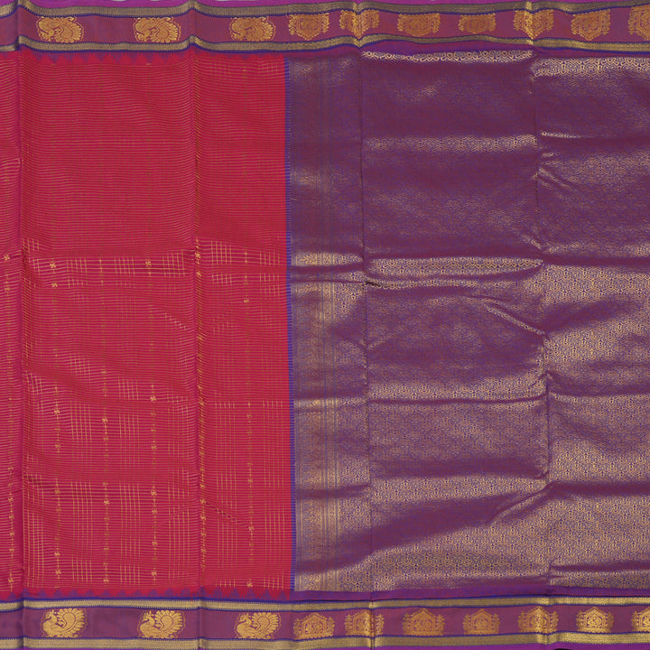 Hayagrivas Pink Ten Yards Semi Silk Saree KSBE46J12-4