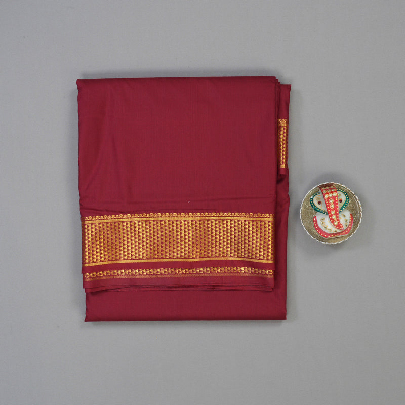 Hayagrivas Maroon Ten Yards Semi Silk Saree KSBE46J3-1