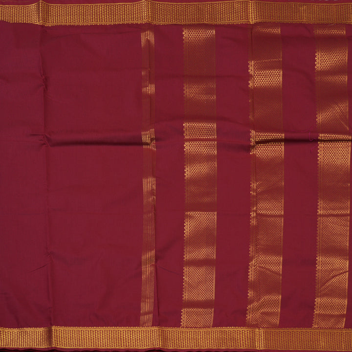 Hayagrivas Maroon Ten Yards Semi Silk Saree KSBE46J3-1