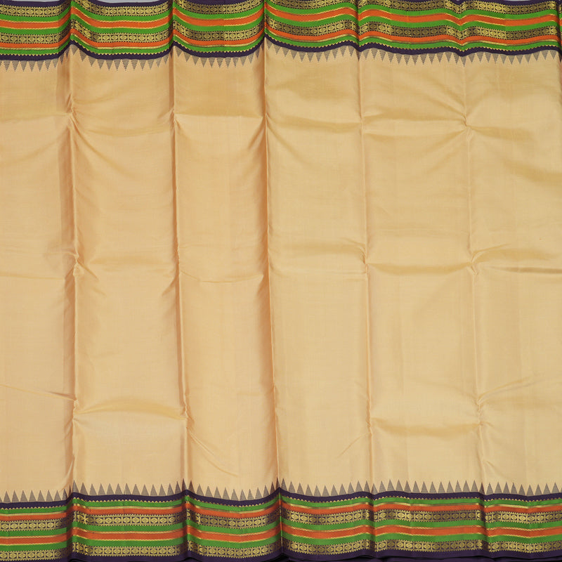 Hayagrivas Handloom Sandal Kanjivaram Silk Saree with Plum Purple Border KSBE4H11-1