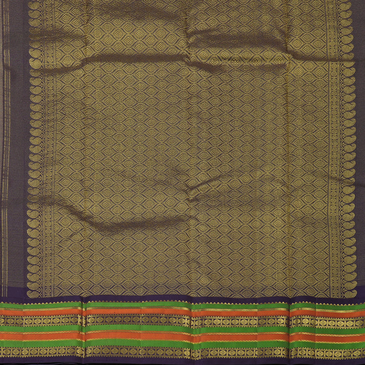 Hayagrivas Handloom Sandal Kanjivaram Silk Saree with Plum Purple Border KSBE4H11-1