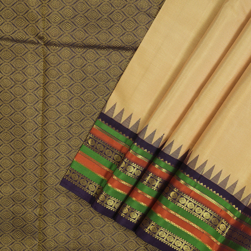 Hayagrivas Handloom Sandal Kanjivaram Silk Saree with Plum Purple Border KSBE4H11-1