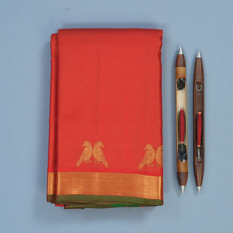 Hayagrivas Handloom Red Kanjivaram Silk Saree KSBE4H13-2