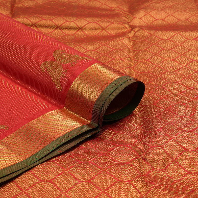 Hayagrivas Handloom Red Kanjivaram Silk Saree KSBE4H13-2
