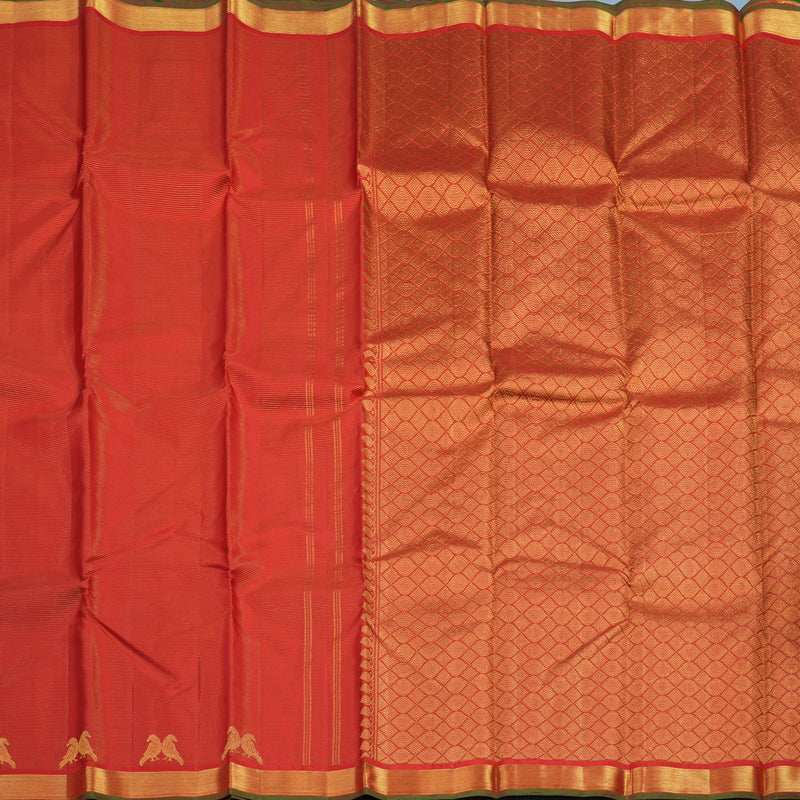 Hayagrivas Handloom Red Kanjivaram Silk Saree KSBE4H13-2