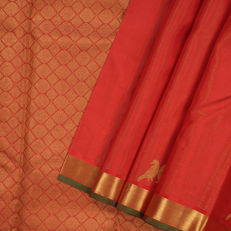 Hayagrivas Handloom Red Kanjivaram Silk Saree KSBE4H13-2