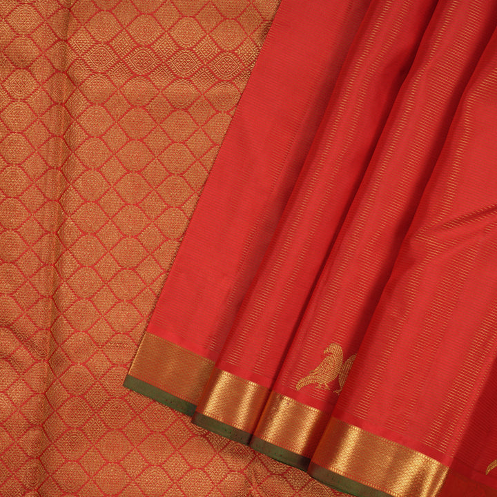 Hayagrivas Handloom Red Kanjivaram Silk Saree KSBE4H13-2